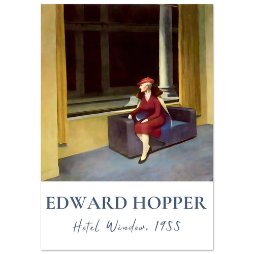 Artfulprints Poster met Lijst Edward Hopper - Hotel window   - 50x70 cm - Meerkleurig