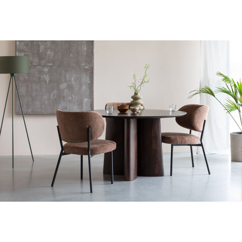 Housecraft Living Balder Eettafel Rond 130 cm Mango Hout - Bruin - vtwonen shop