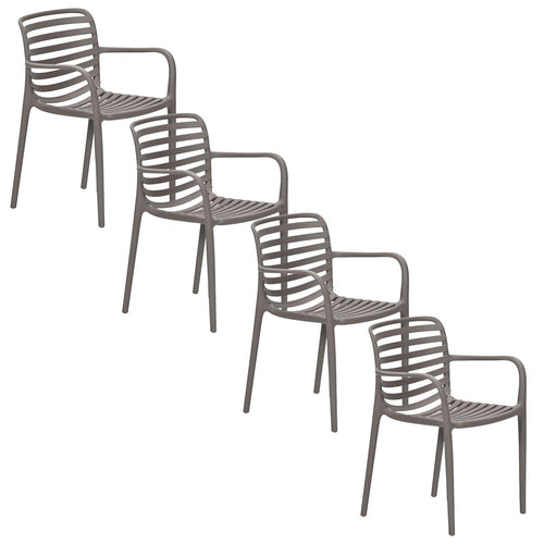 Garden Impressions tuinstoel Mees taupe - 4 stuks