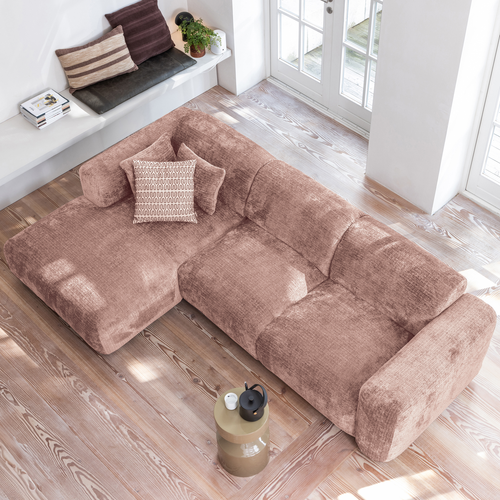 WOOOD chaise longue bank links Cloud - Chenille - Taupe - 80x280x165 - vtwonen shop