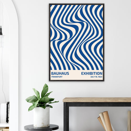 Artfulprints Poster met Lijst Bauhaus - Exhibition Frankfurt blue   - 50x70 cm - Blauw