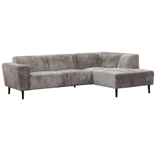 Giga Meubel Hoekbank Turin 3-zits Rechts - Stof/Hout - Taupe - vtwonen shop