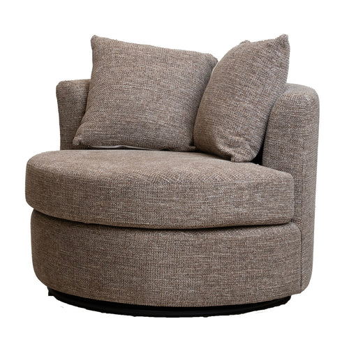 Giga Meubel Draaifauteuil Thony - Taupe Chenille Stof - 93x88x84cm