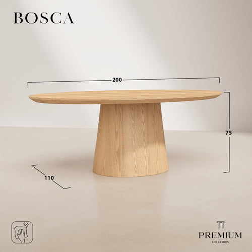 Premium Interiors - Eettafel BOSCA - multiplex lichte eik 200cm