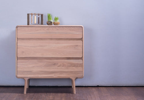 Gazzda Fawn Drawer Eikenhouten Ladekast - Whitewash - vtwonen shop