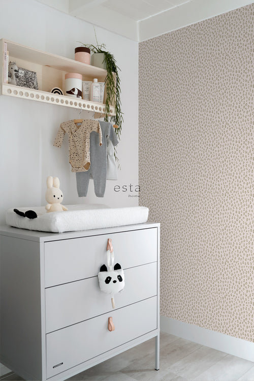 ESTAhome behang panterprint zacht roze en goud - 53 cm x 10.05 m - 139273