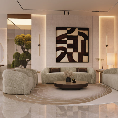 Sia Home - Rechte bank VICTORIA - Fluweel met structuur - Mol - 220cm