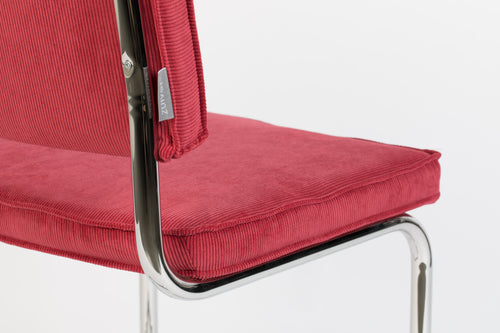 Zuiver Ridge Rib Eetkamerstoelen Rood - Set van 2 - vtwonen shop