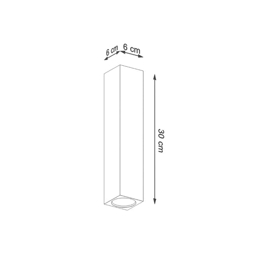 Sollux Lighting Plafondlamp KEKE 30 eik - 6x6x30cm