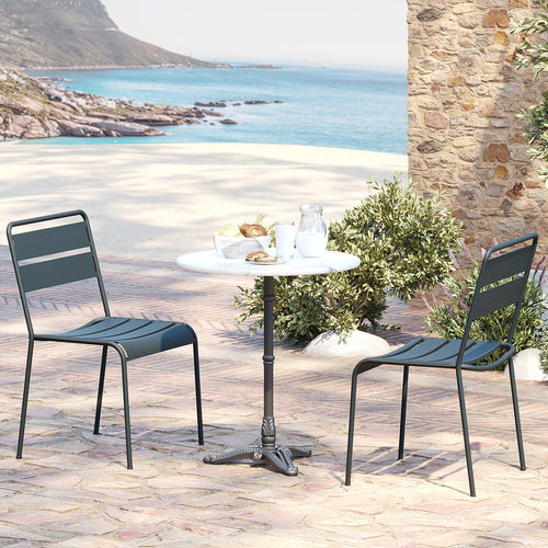 Kare Design Eettafel Bistrot rond Ø60cm wit marmer