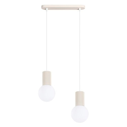 Sollux Lighting Hanglamp HALO 2L beige - 33,5x6x120cm