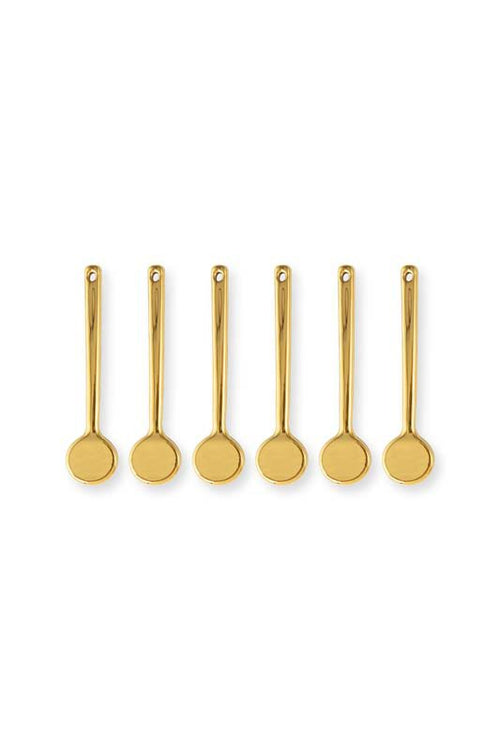 vtwonen Theelepels - Porcelein - Goud - Set van 6