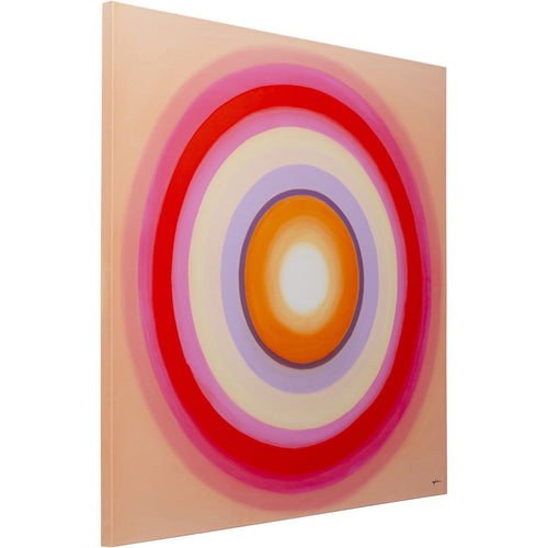Kare Design Schilderij Tendency 120x120cm cirkels roze - vtwonen shop