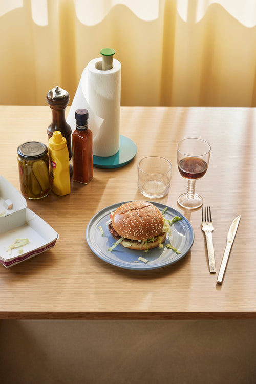 Hübsch lunchbord Amare - steenpoeder - ø23xh2cm