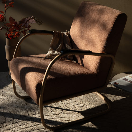 Spinder Design Retro Fauteuil - platgeweven stof - Peachy Rosé/Blush