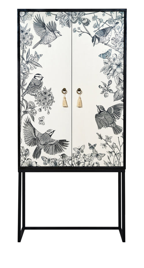 Kast dressoir met 2 deuren van MDF met grijsachtig wit en zwart patroon - vtwonen shop