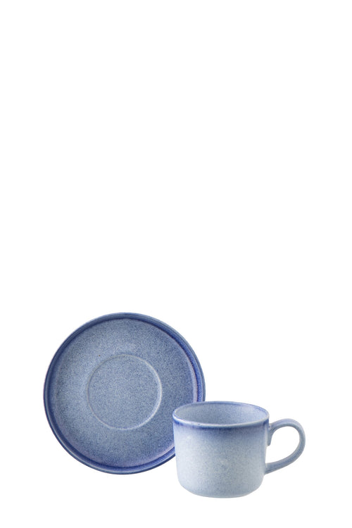 J-Line kopje + schoteltje Luna - keramiek - blauw