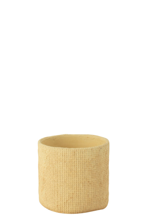 J-Line bloempot Sunny - cement - beige - small - 2 stuks - Ø 16.5 cm - vtwonen shop