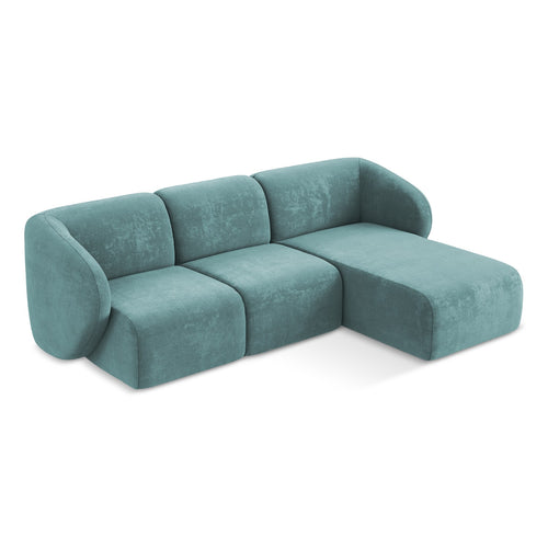 LaMiaSofa hoekbank rechts Cervo - chenille stof - jeans - 248x166x87