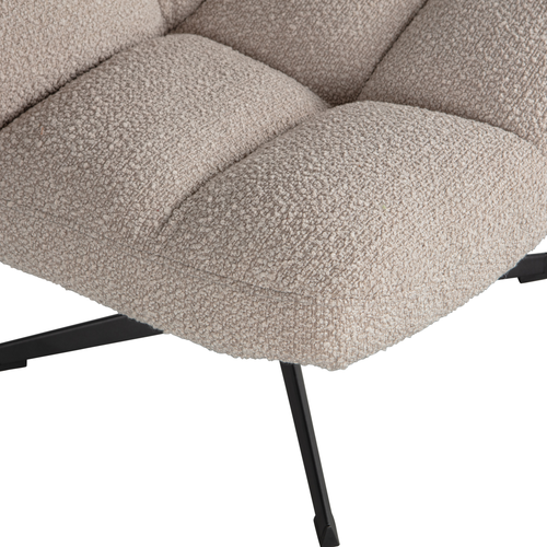 WOOOD draaibare fauteuil Vinny - Boucle - Zand - 80x75x75 - vtwonen shop