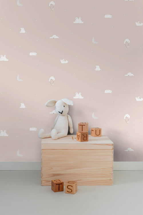 Sanders & Sanders behang beertjes terracotta roze - 53 cm x 10 m - 640293