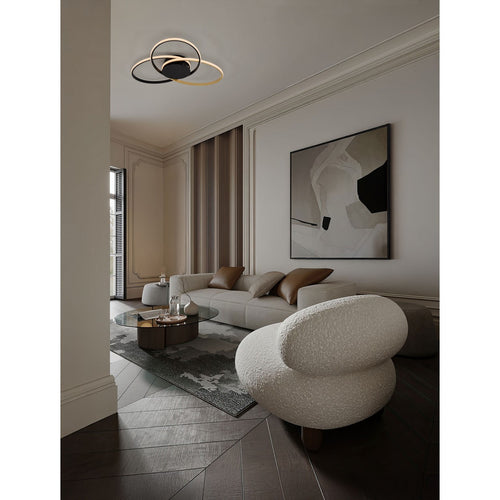 Nova Luce AVEO Geïntegreerde LED-plafondlamp, halfverzonken, zandzwart, goudkleurig, Triac dimbaar, LED 48W 2380lm 3200K