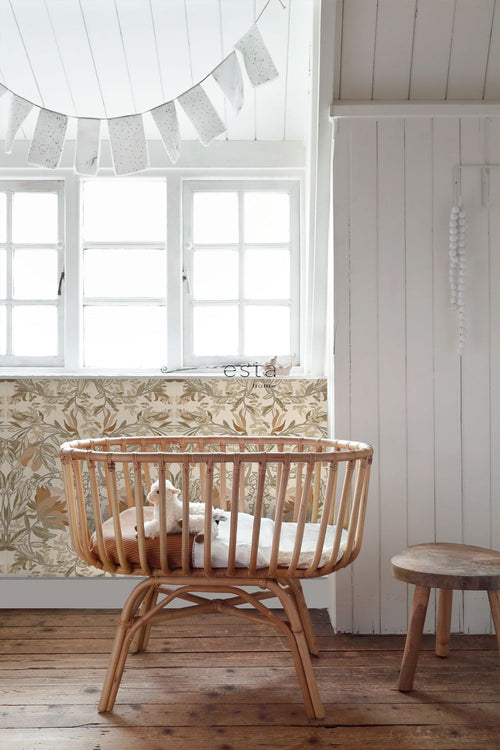 ESTAhome behang vintage bloemen in art nouveau stijl beige 53 cm x 10.05 m 139459
