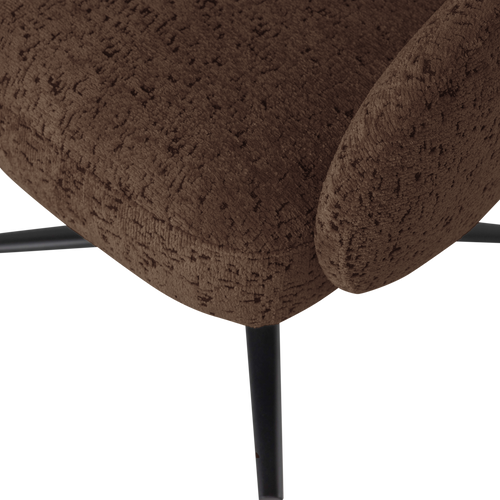 WOOOD draaifauteuil Pico - Wollig Structuur - Bruin - 74x71x69