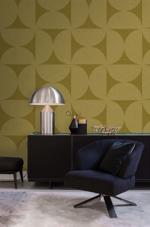 Origin Wallcoverings XXL behang halve cirkels okergeel - 50 x 900 cm - 357226 - vtwonen shop