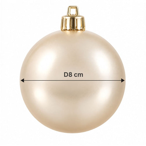 Mica Decorations Bal Onbreekbaar Creme 27 Stuks - Kerstballenset van Kunststof - Onbreekbare Kerstballen Ø8 cm - Ideaal voor Kinderen en Huisdieren in