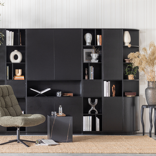 WOOOD tv-meubel rond links Finca - Zwart - 40x78x40 - vtwonen shop