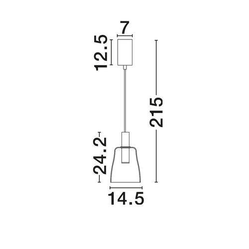 Nova Luce IMATIA Slanke hanglamp voor aan het plafond, rookkleurig messing goudkleurig, LED 7W 192lm 3000K