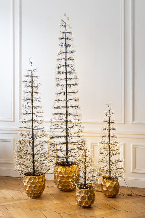 J-Line decoratie Boom - warm witte - ijzer - zwart - large - LED lichtjes - vtwonen shop