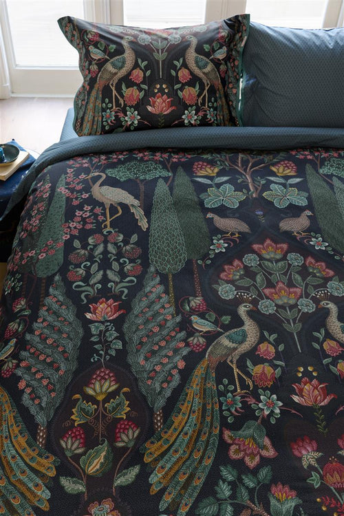 Pip Studio dekbedovertrek Pavoni - 260x200/220 cm - donker blauw - vtwonen shop