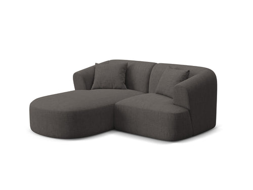 Cosmopolitan Design Modulaire hoekbank links Campi 3-zits, structurele stof grijs - 156x180x70cm