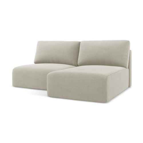LaMiaSofa hoekbank rechts Ostia - textuurstof - lichtbeige - 210x149x79