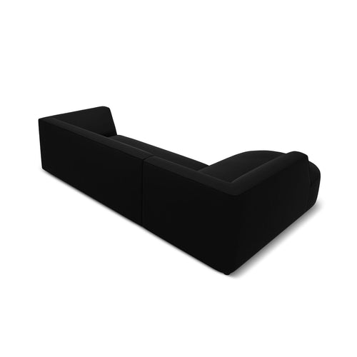 Cosmopolitan Design - Modulaire hoekbank links Siena 4-zits, flueel zwart - 180x273x69cm