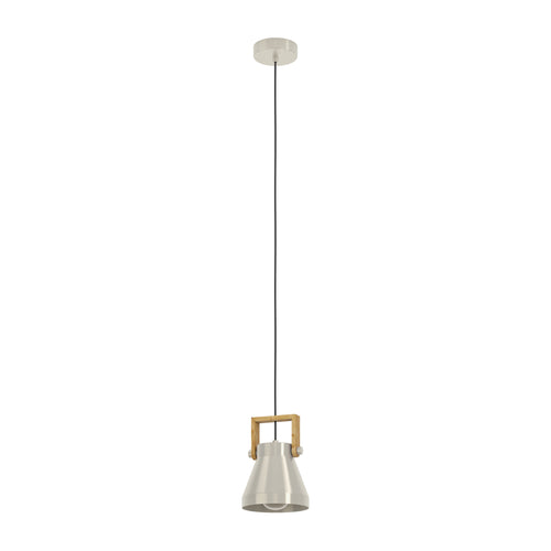 EGLO hanglamp Cawton - e27 - ø 16 cm - grijs/bruin - hout