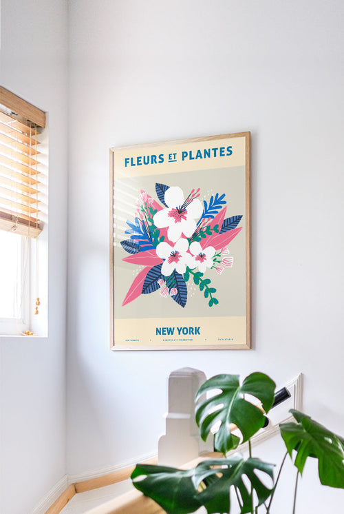 Zoe - Fleurs et Plantes - New York - PSTR studio Kunst Poster - vtwonen shop