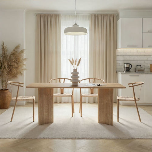 Calicosy - Eettafel LORAN - Licht hout 180x35x46 cm