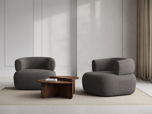 Micadoni Fauteuil Jenny boucle, grijs - 88x90x73cm