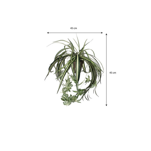Mica Decorations Chlorophytum Kunstplant in Bloempot Stan - H45 x Ø45 cm - Groen