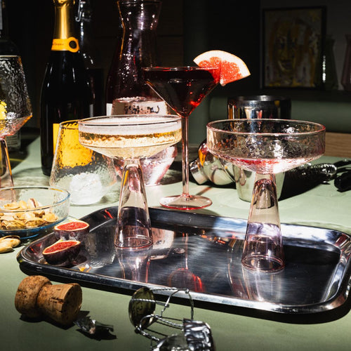 Brût Homeware Champagne Coupe roze, 2 sets van 2