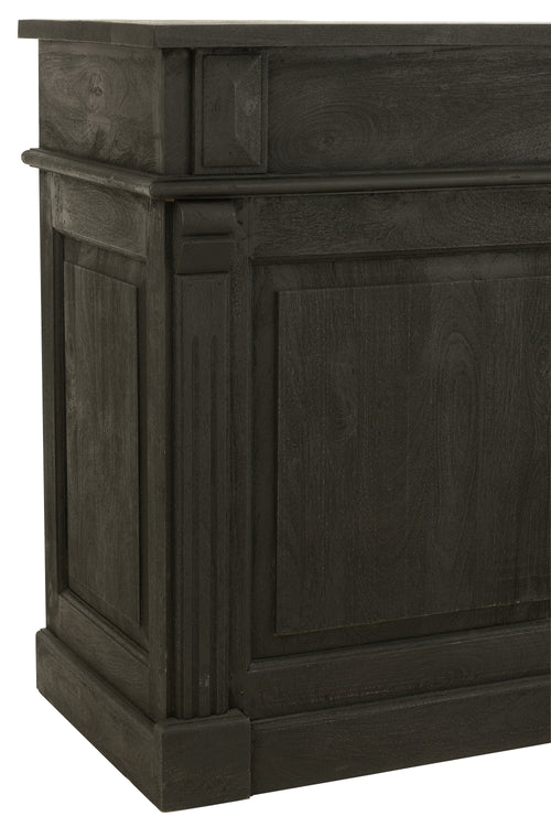 J-Line barkast 2 Lades - mango hout - zwart