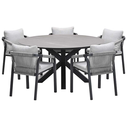 Garden Impressions tuinset Tarera - Duuk - taupe - Ø150 cm - 6-delig - vtwonen shop