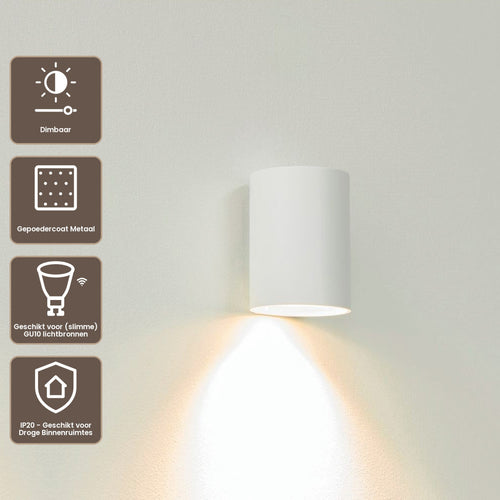 Artdelight Wandlamp Roulo 1 - Wit