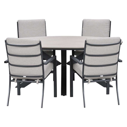 Garden Impressions Tuinset Senja 5-delig sandstone - Tulli tuintafel 180x115 cm
