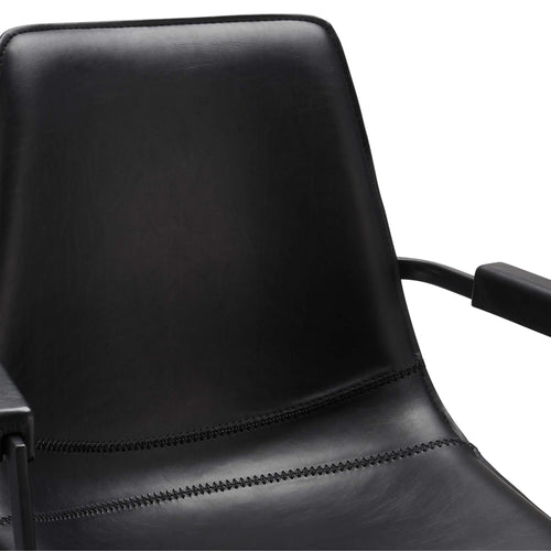 Furnhouse eetkamerstoelen armleuning Isabel - Zwart - Kunstleer - Set van 2