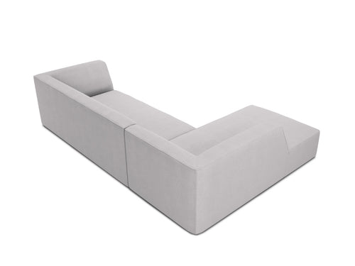 Micadoni linker hoekbank Ruby 4-zits, structurele stof, lichtgrijs - 180x273x69cm