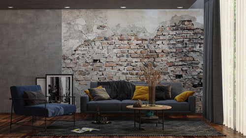 Sanders & Sanders fotobehang stenen muur grijs en bruin - 360 x 270 cm - 600526 - vtwonen shop